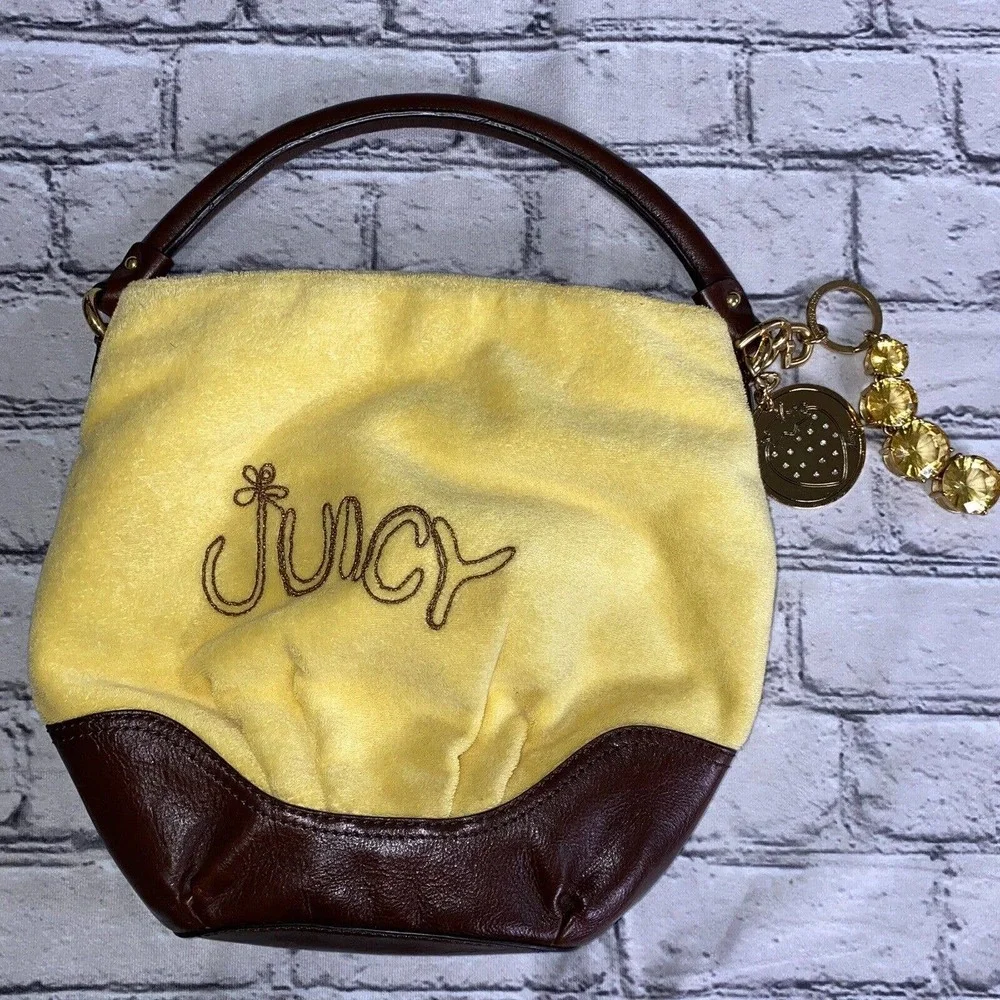 Y2K Juicy Couture Velour Yellow Purse 2000s Rare Vintage